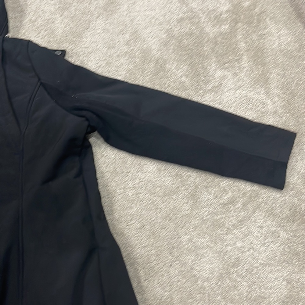 Black Long Trench Water Resistant Jacket - Picture 5 of 6